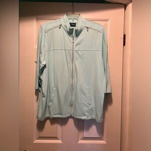 Women's Mint Green Zip-Up Jacket